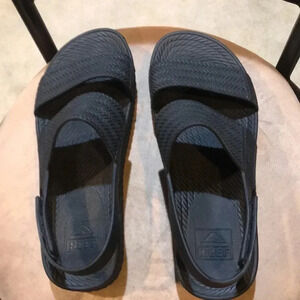 Reef Water Vista Womens Sandals Pre-Owned Black Slingback PVC Free-Size 8